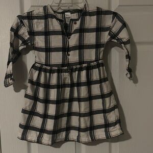 Old Navy Black and White Plaid Mandarin Collar Dress